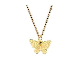 Gold chain necklace with charming butterfly